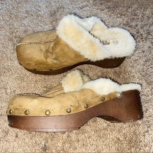 Route 66 Y2k Fuzzy fur platform heel slides